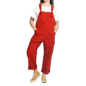 NEW UTILITY CANVAS tie overalls in red